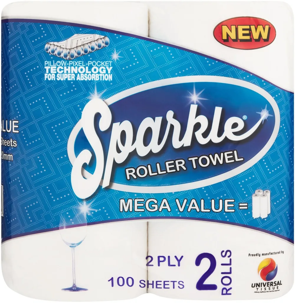 Sparkle Roller Towel — 2 Rolls / 100 Sheets